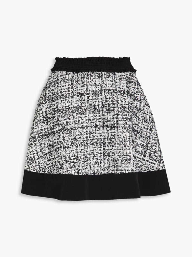 Sandro Black & White Textured A-Line Skirt